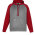  SW025M - Mens Hype Two Tone Hoodie - Grey Marle/Red