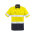  ZW835 - Mens Rugged Cooling Taped Hi Vis Short Sleeve Shirt - Yellow/Navy