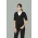  CK962LC - Womens Zip Front Short Sleeve Knit - Black