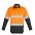  ZW123 - Mens Hi Vis Spliced Industrial Shirt - Hoop Taped - Orange/Charcoal