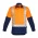  ZW124 - Mens Hi Vis Spliced Industrial Shirt - Shoulder Taped - Orange/Navy